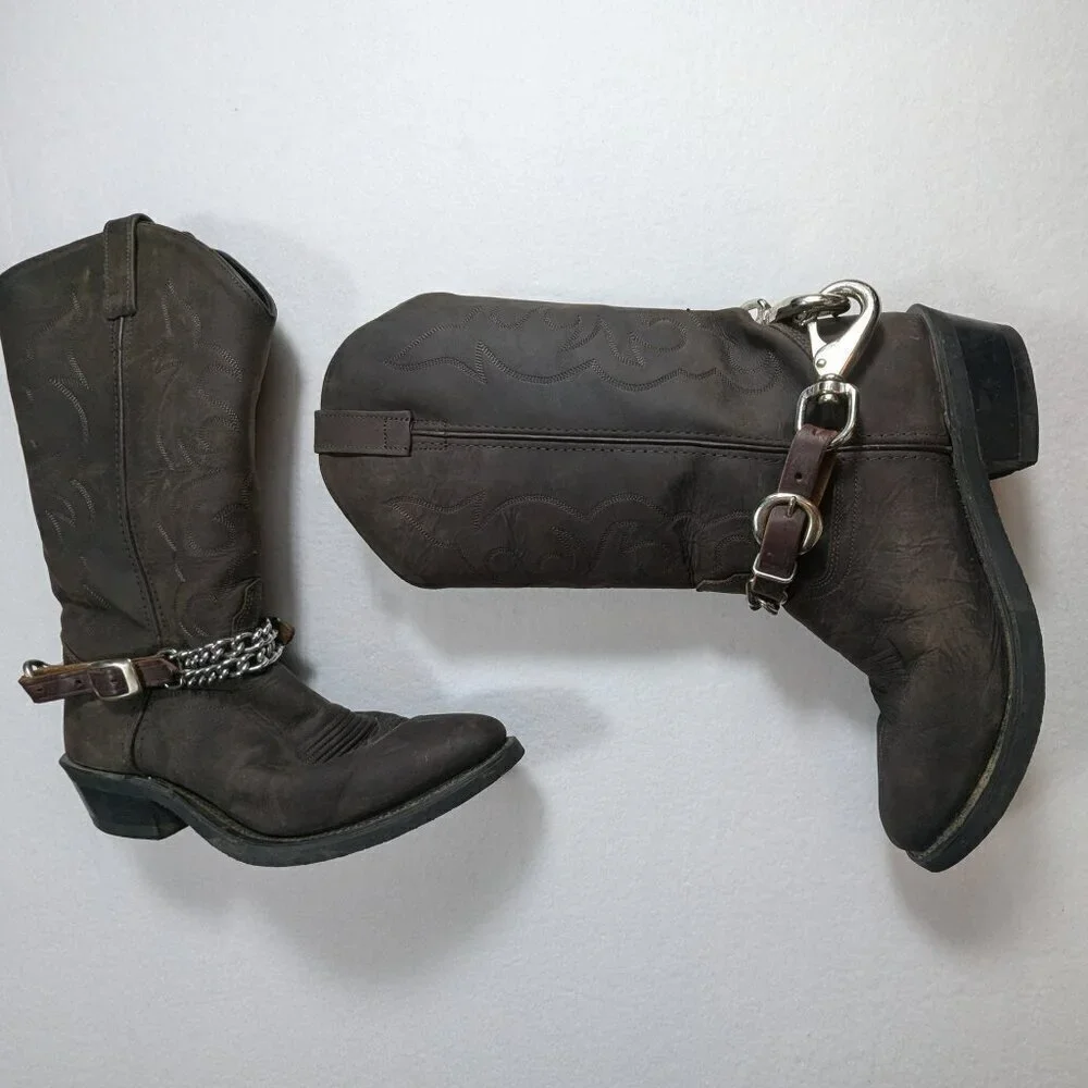Old West Men's Brown Cowboy Boots TBM3051 Size 9